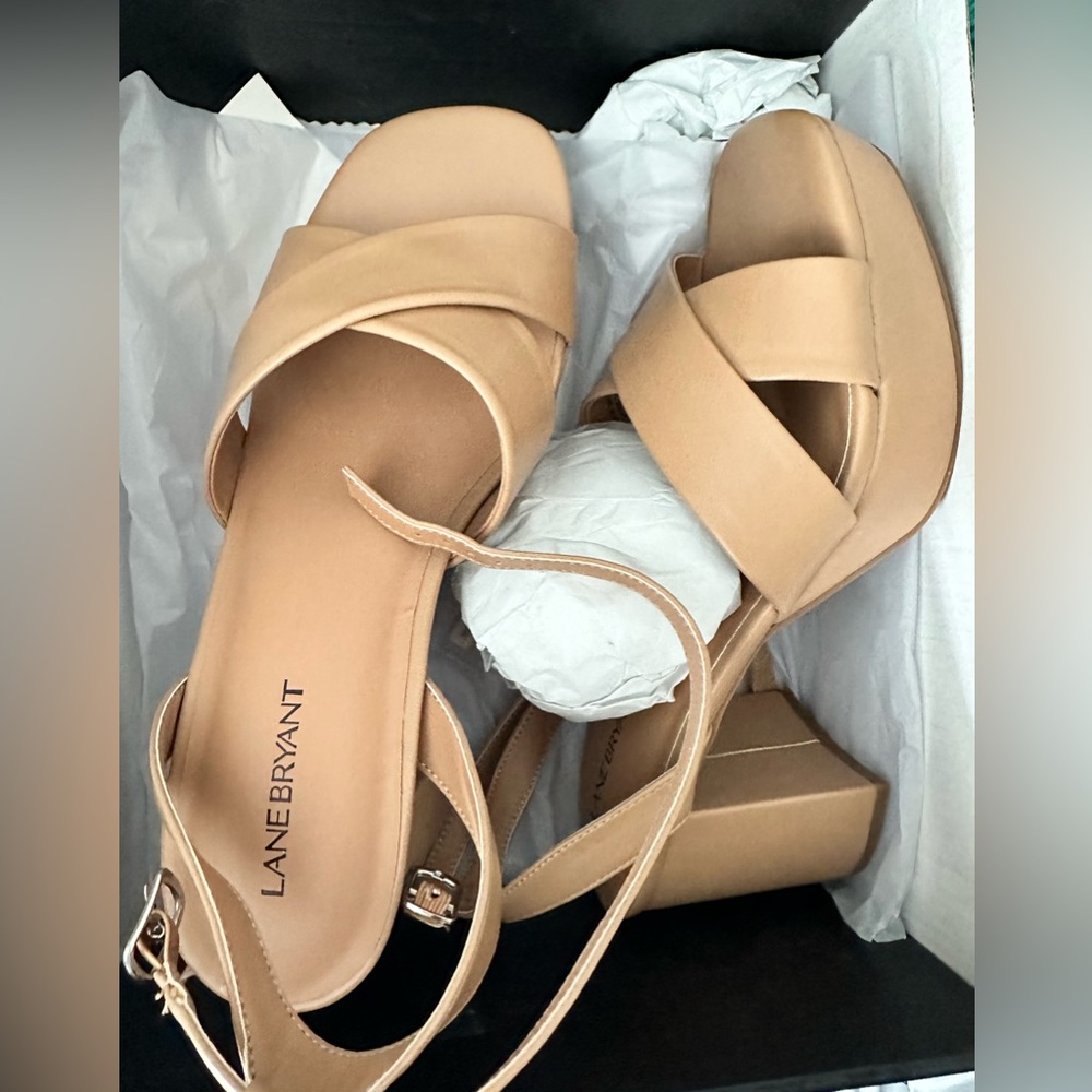 Lane Bryant Nude chunky heel